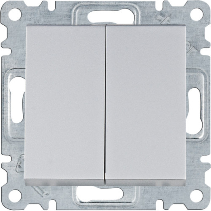 Выключатель 2-кл. 1-тактовый WL0142 Lumina-2, серебро, Hager