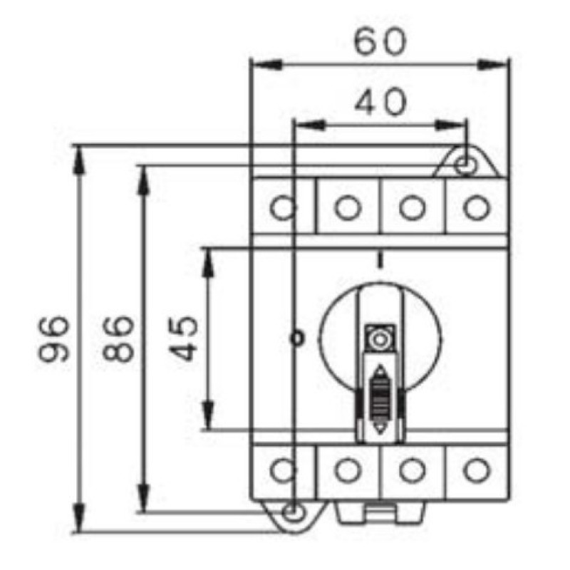 Вимикач навантаження ETI 004660063 LS 16 SMA A4 4р "1-0" 16A 1000V DC