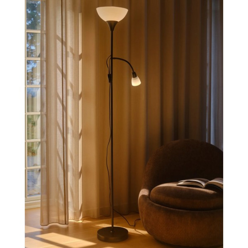 Торшер Nordlux 2512554003 Lauria E27+E14 1+1x40W+15W IP20 чорний