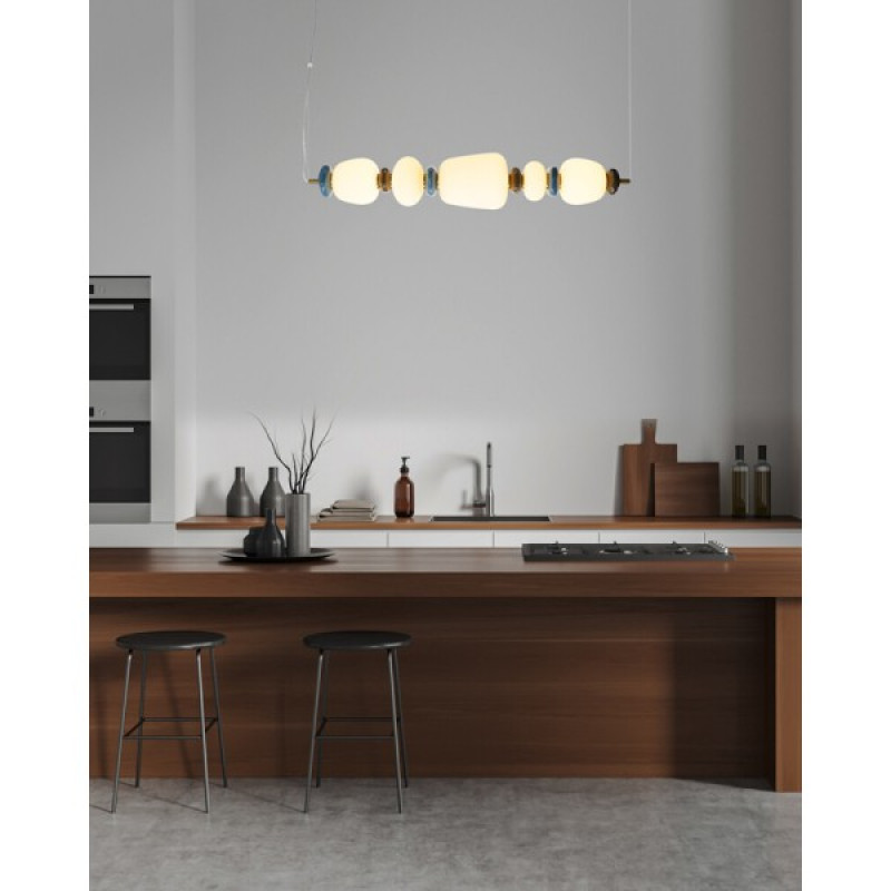 Підвісний світильник, люстра Italux PND-94981-5A-GD Evans LED 1x26W 3000K 2960Lm IP20 золотий