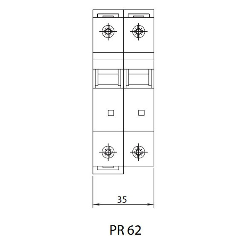 Двухполюсный автомат SEZ 62 B 32А 2P (PR62B32А)