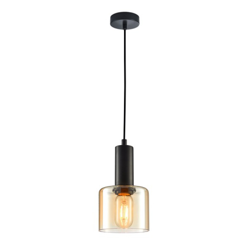 Подвесной светильник, люстра Italux PND-65342-1-BK+AMB Santia E27 1x40W IP20 черный