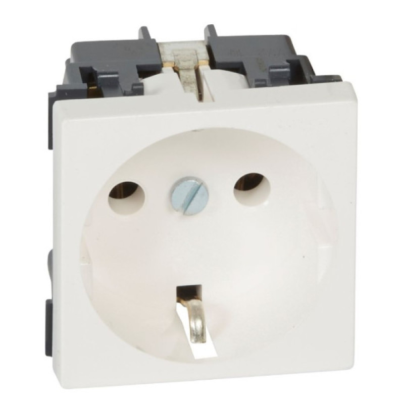 Механизм розетки Legrand Mosaic 2P+E (герм. стандарт) 2 модульная