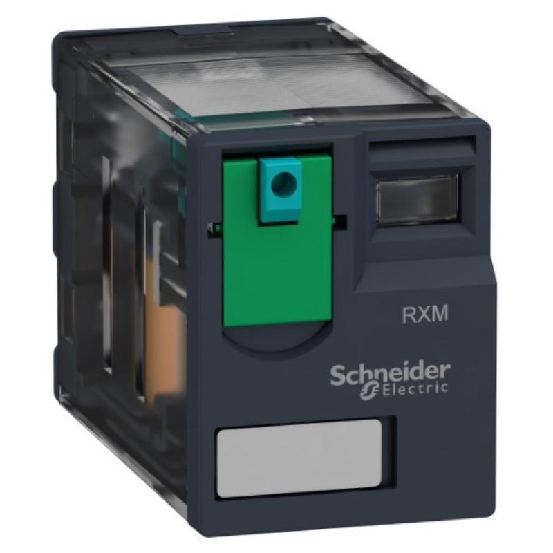 Миниатюрное реле Schneider Electric RXM4AB1BD 4CO 24В с блокируемой тестовой кнопкой