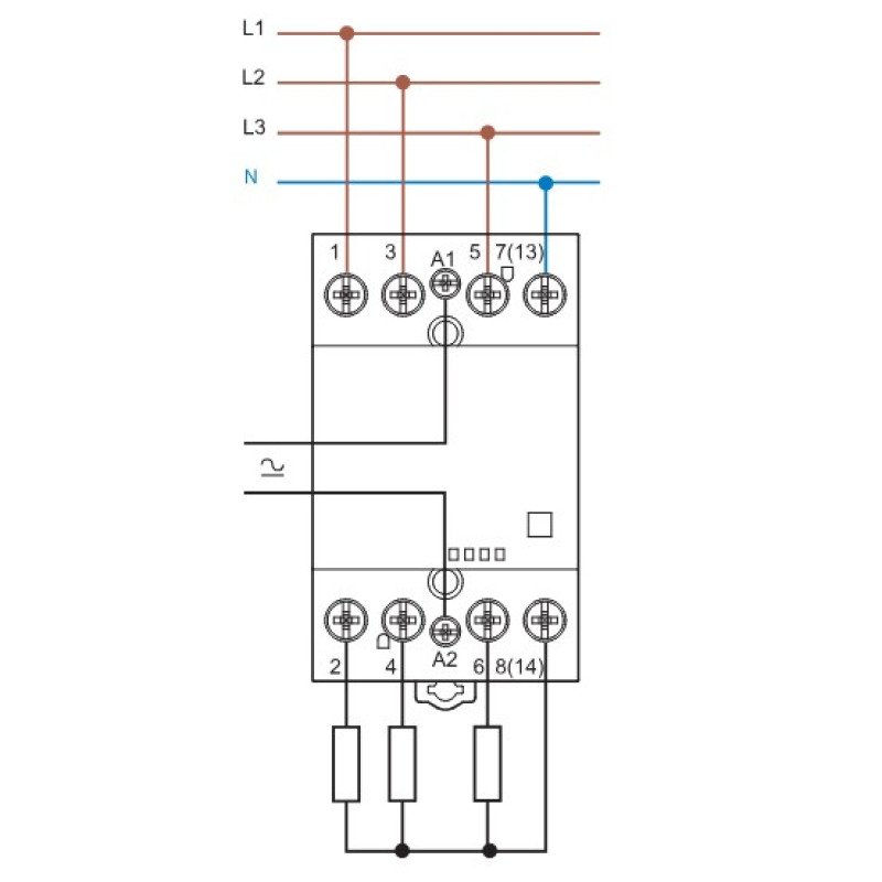 Контактор Finder 2NO+2NC 63A 220-240В AC/DC (226402304610)