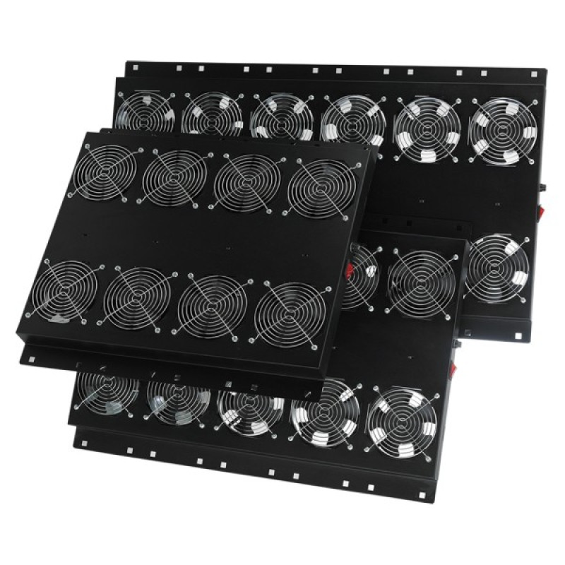 Вентиляторная панель для сервера Mirsan MR.FAN2WT.01 RAL 9005 с 2 вентиляторами (черная)