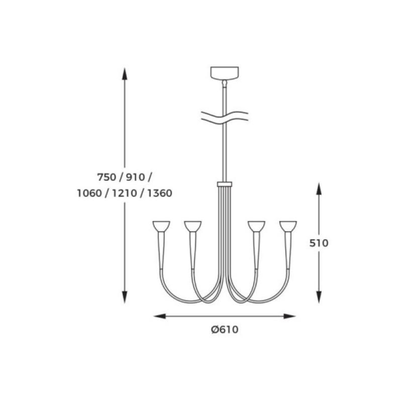 Люстра Zuma Line P0603-06F-P7B1 Boston LED 6x5W 3000K 3300Lm IP20 чорна (5907925003688)
