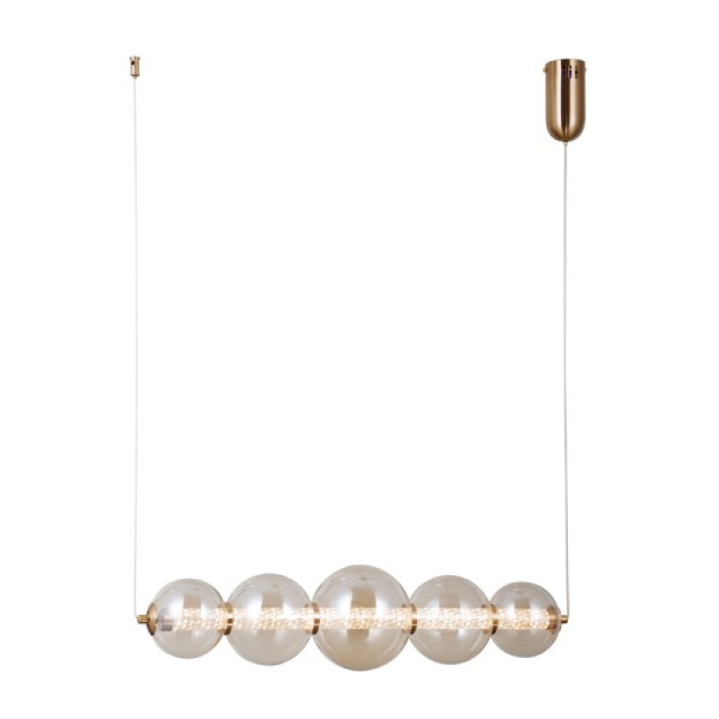 Підвісний світильник, люстра Italux PND-34359-5H-HBR-AMB Butero LED 5x18W 3000K 1650Lm IP20 бурштиновий