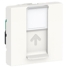 Одинарная компьютерная розетка Schneider Electric NU341118 RJ45 cat.5e UTP с полем для надписи 2М (белая)