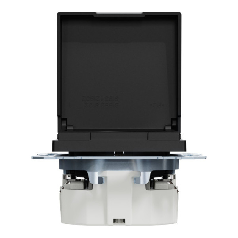 Механизм розетки SCHUKO с крышкой и защитными шторками Merten System M, MEG2310-0403 (черный матовый)