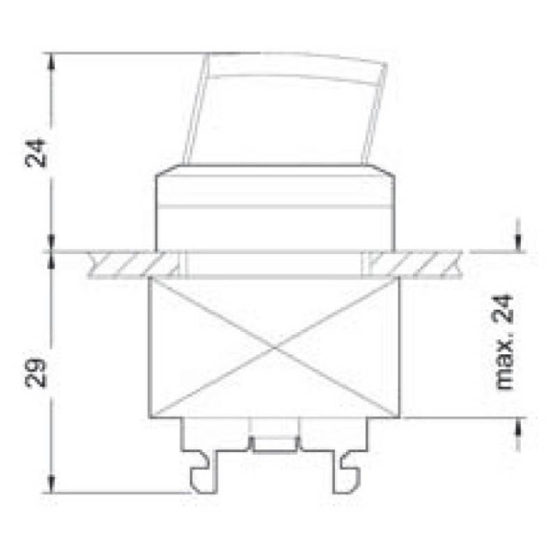 Трехпозиционный переключатель Schrack MSK010305R 2х50° с фиксацией (черный)