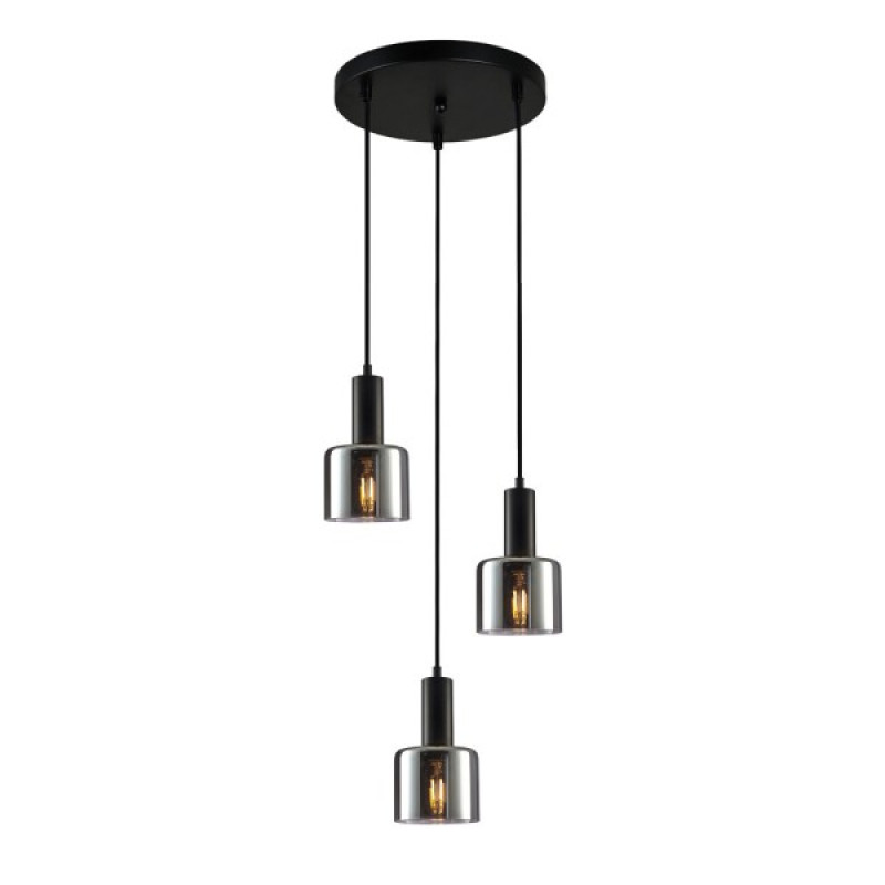 Подвесной светильник, люстра Italux PND-65342-3A-BK+SG Santia E27 3x40W IP20 черный