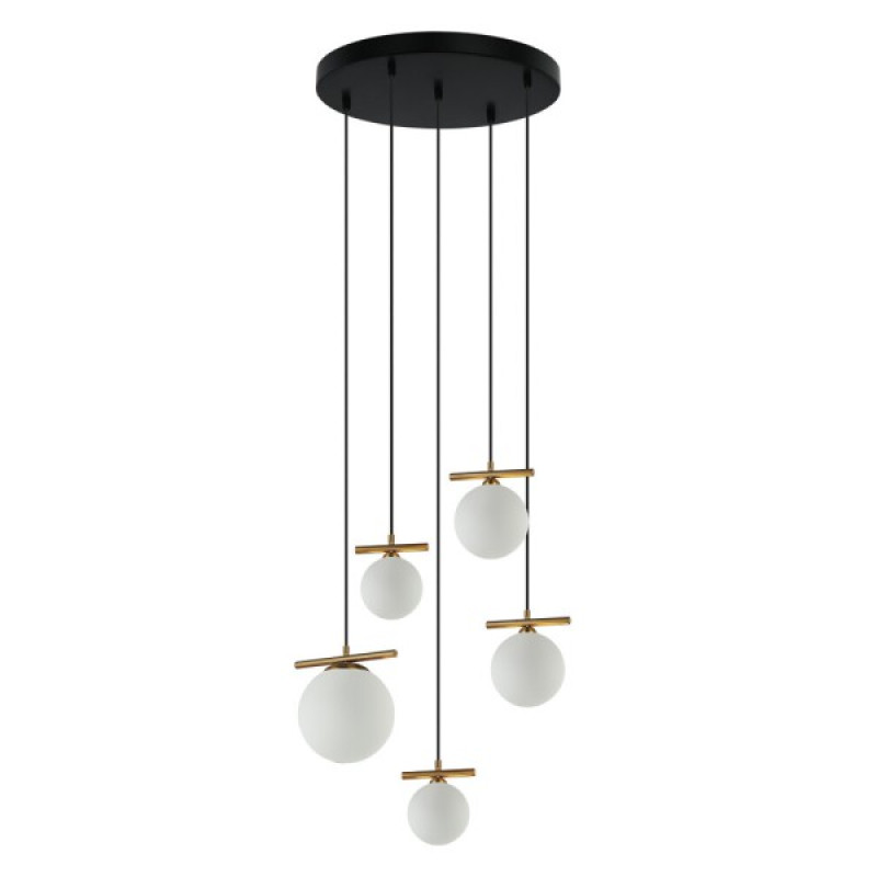 Подвесной светильник, люстра Italux PND-463325A-BRO+W Merseta E14+G9 5x40W+25W IP20 черный