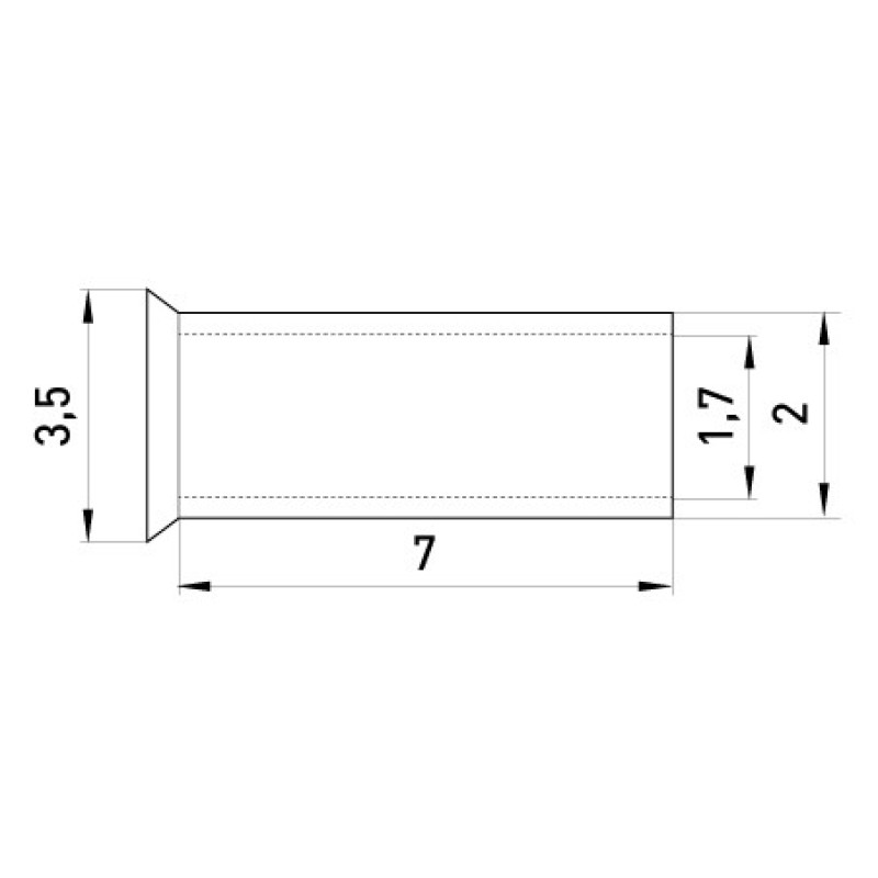 Неизолированный наконечник E.Next e.terminal.stand.en.1.5.7 1,5 кв.мм (s4038004)