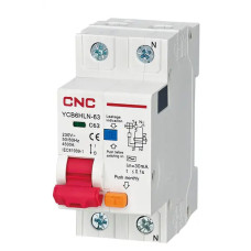 Дифференциальный выключатель CNC YCB6HLN-63 32А 1Р+N 6кА 30мА (Б00036439)