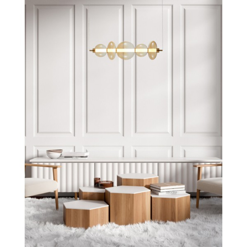 Подвесной светильник, люстра Italux PND-24352-40W-AB-AMB Sonte LED 1x40W 3000K 5094Lm IP20 янтарный
