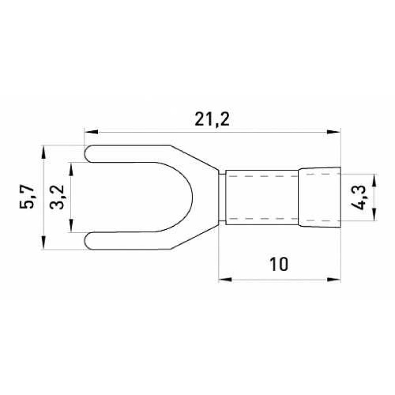 Вилочный наконечник E.Next e.terminal.stand.sv.1,25.3,2.black 0.5-1.5 кв.мм черный (s2036003)