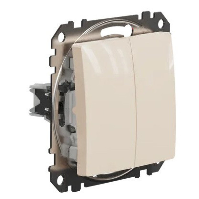Двухклавишный переключатель Schneider Electric Sedna Design & Elements бежевый SDD112108