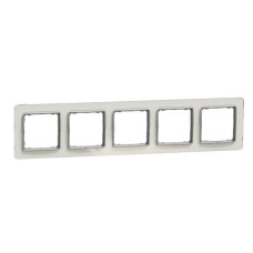 Пятипостовая рамка Schneider Electric Sedna Elements искусственное белое стекло SDD360805