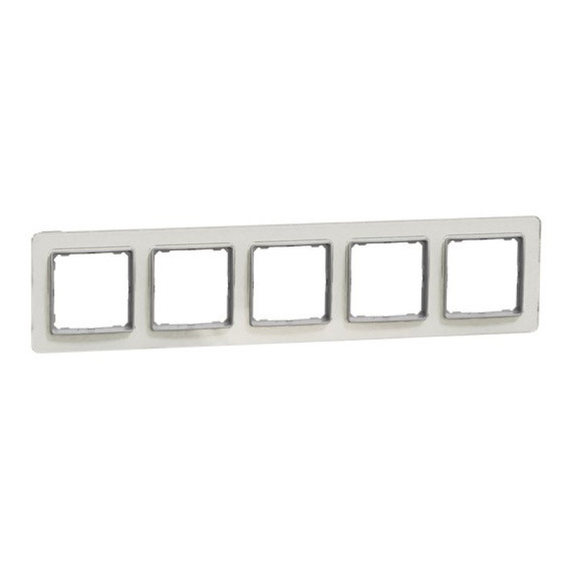 Пятипостовая рамка Schneider Electric Sedna Elements искусственное белое стекло SDD360805