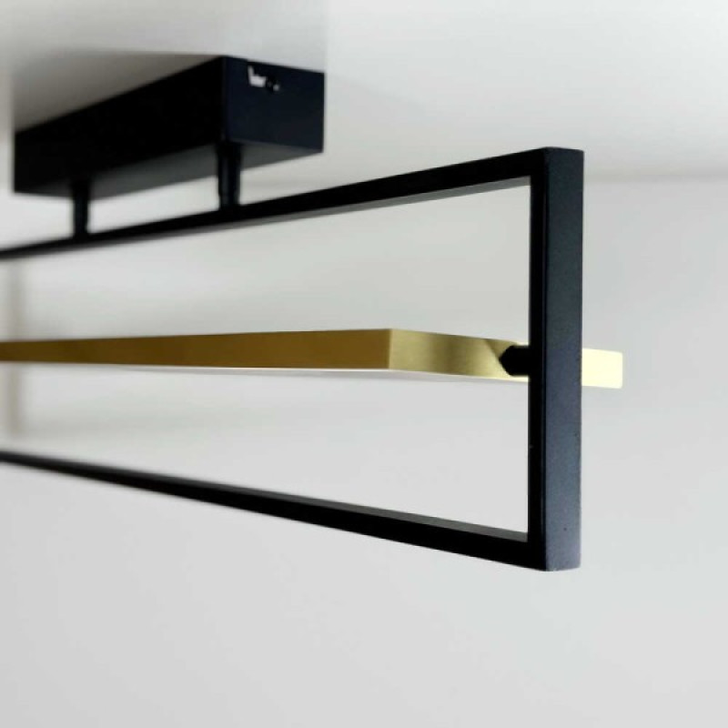 Светильник LED smart PRADA+пульт 60W 3000-5000K IP20 прямоугольник черно-золотой Violux ( 220725 )