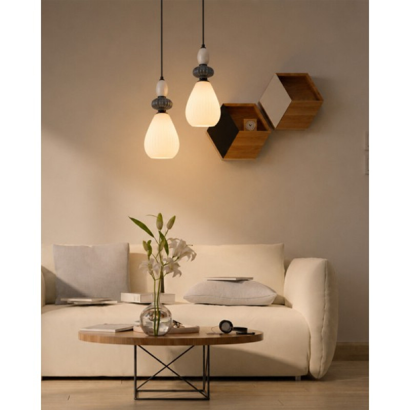 Подвесной светильник, люстра Italux PND-36787-1B-BK-WH Altra E27 1x40W IP20 серый