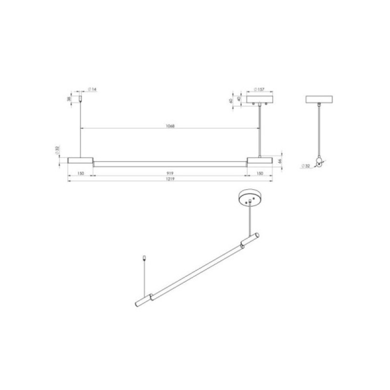 Підвісний світильник, люстра Pikart 37965-4 Line Switch LED 1x35W 3000K IP20 коричневий