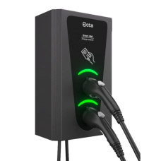 Однофазна зарядна станція для електромобілів Octa Energy SW214-C2-C2 Smart Wall на 14кВт із 2 портами (Type 2 Type 2)