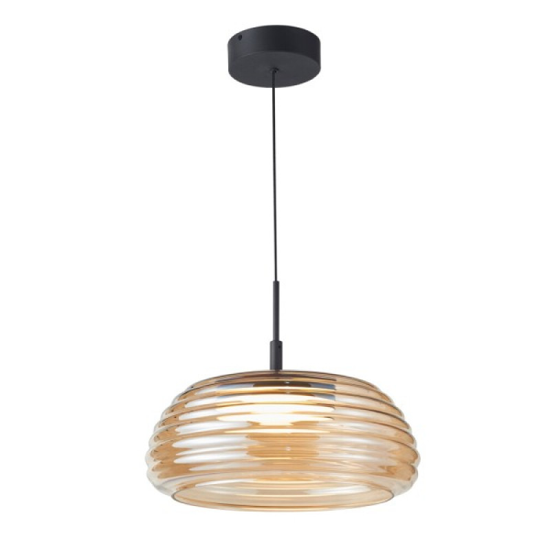 Підвісний світильник, люстра Italux PND-24040-BK-AMB Loculi LED 1x20W 3000K 1234Lm IP20 бурштиновий