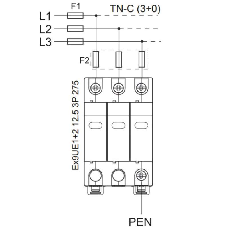 ПЗІП NOARK Ex9UE1+2 1+2 (B+C) 50кА 275В AC 3P (103338)