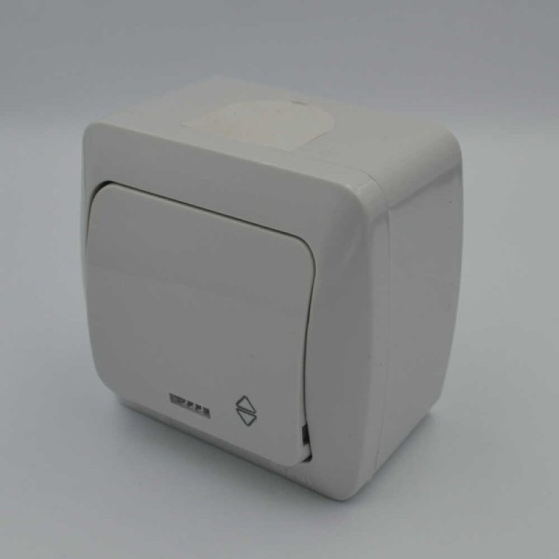 Выключатель EVA серый 1кл проходной с подсветкой IP54 ( 554-011500-210 )