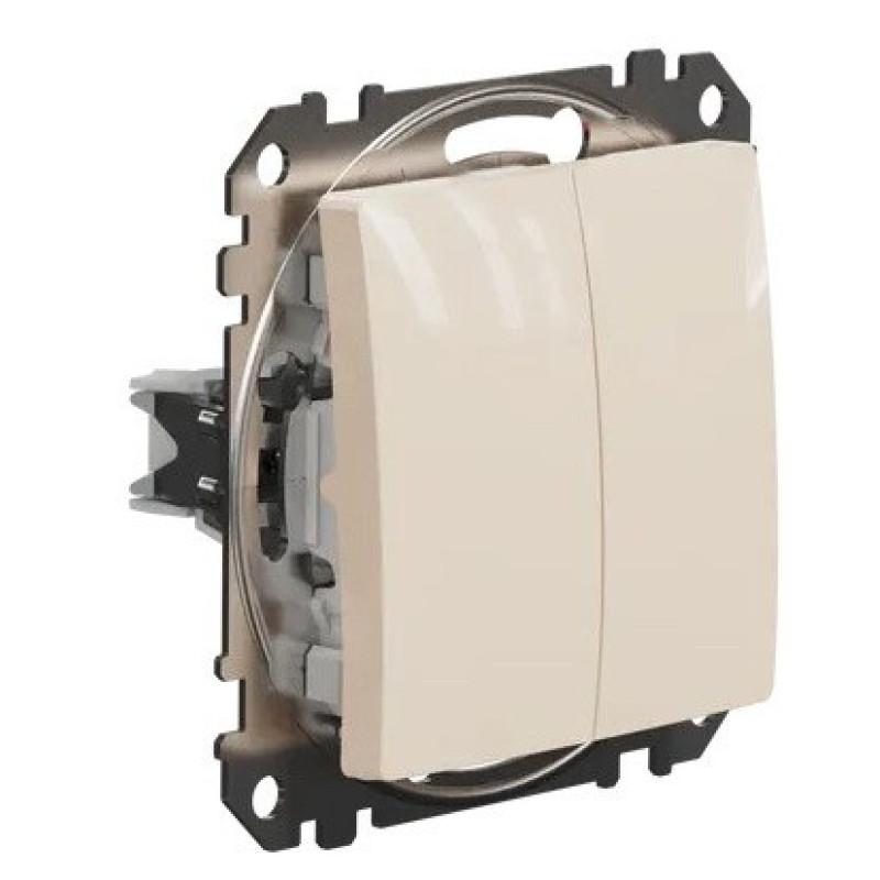 Кнопковий двоклавішний вимикач Schneider Electric Sedna Design & Elements бежевий SDD112118