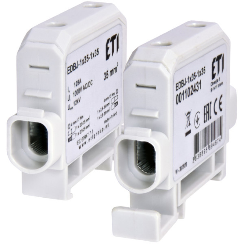 Вводная силовая клемма Eti EDBJ-1x35-1x35 125A 1000В AC/DC (1102431)