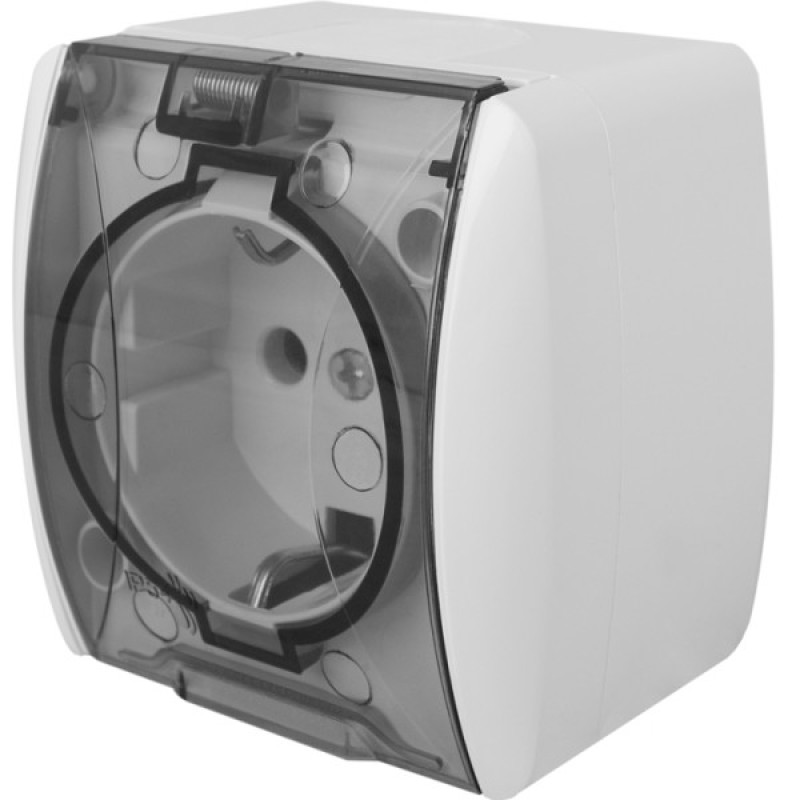 Одинарная розетка E.Next e.aqua.1231.grtз с/к IP54 крышка (s035058)