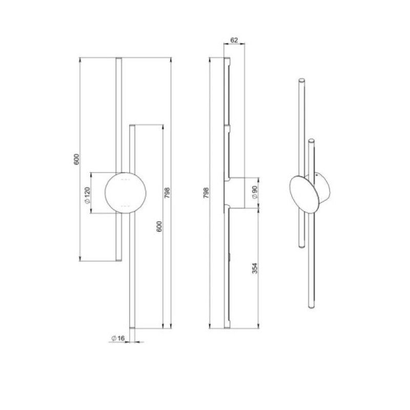 Бра, настенный светильник Pikart 33894-6 Line Right LED 2x10W 3000K IP20 белый