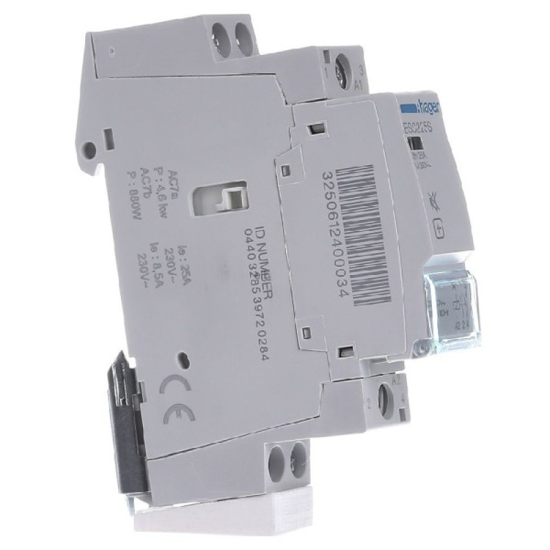 Контактор 25A ESC225s бесшумный (2НО, 230В) 1м Hager