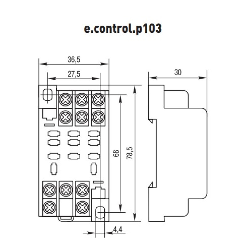 Разъем модульный E.Next e.control.p103s 10А на 3 группы контактов