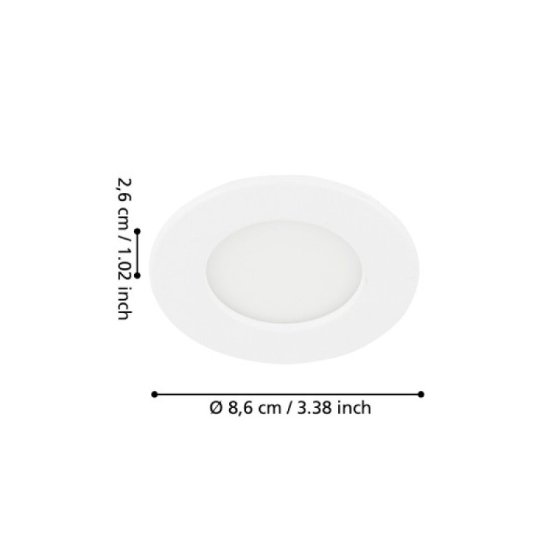 Точечный светильник Eglo 99202 Fueva 5 LED 1x2.7W 3000K 300Lm IP44 белый