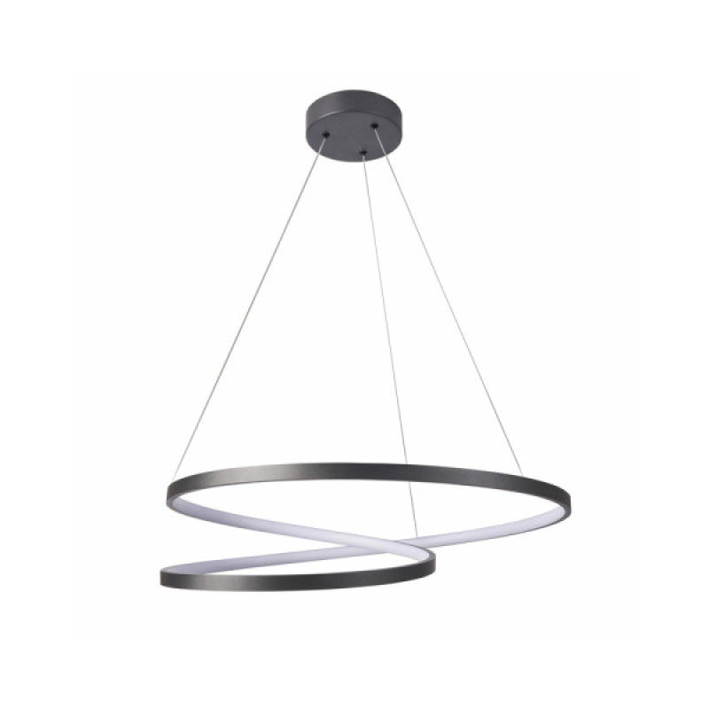 Люстра подвесная светодиодная круглая Goldlux 328175 Zefira 60 Led 1x52W 4000K 4900Lm IP20 Антрацит