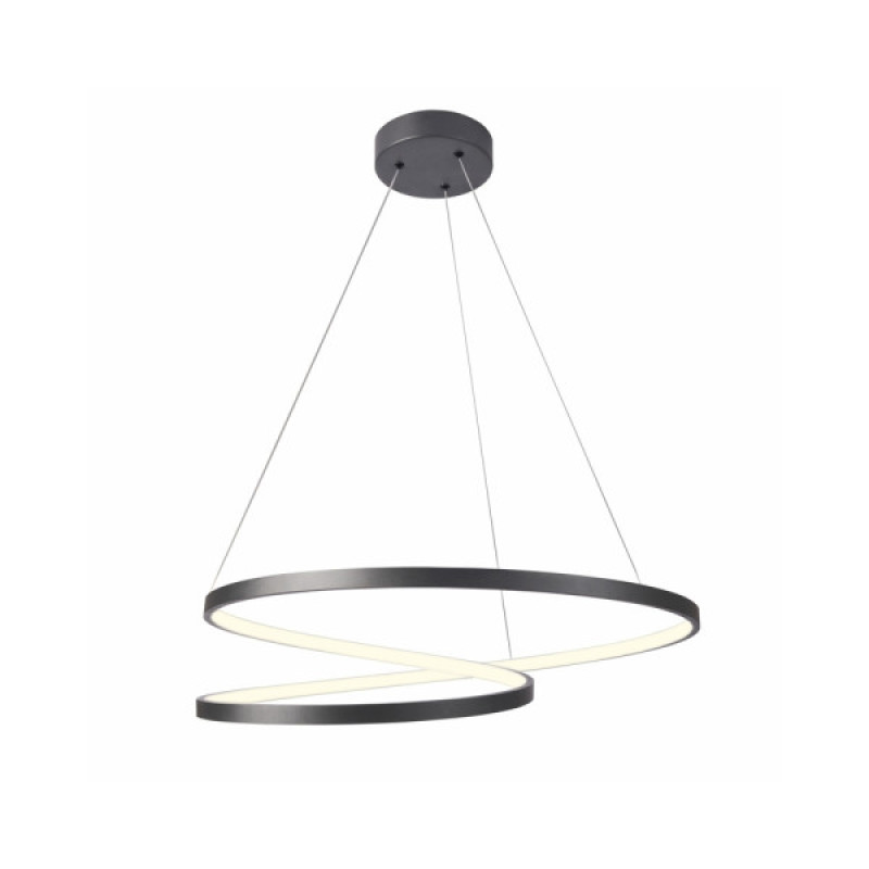 Люстра подвесная светодиодная круглая Goldlux 328175 Zefira 60 Led 1x52W 4000K 4900Lm IP20 Антрацит