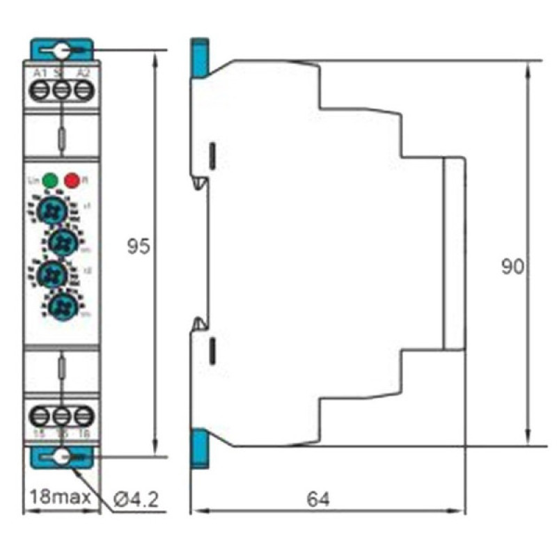 Імпульсне реле TOSUNlux TRT8-P2/A230 16А 230В АС/24B DC 2 контактні групи (6931934238495)