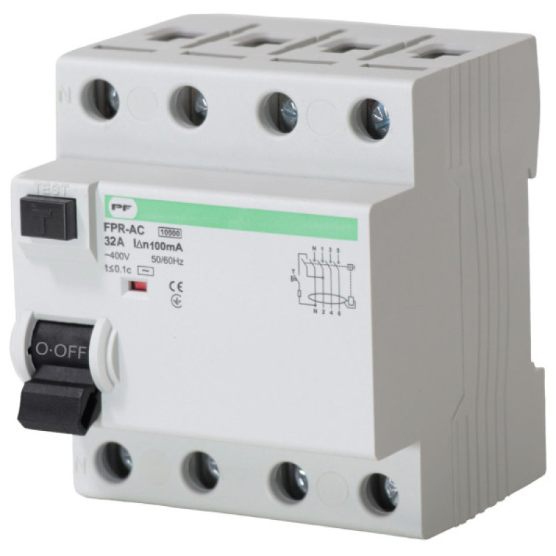 Устройство защитного отключения Promfactor FPR-AC 32А/0,1A 4P АС (FPR4032100AC)