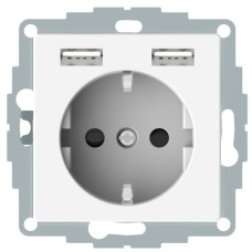 USB розетка Schuko Schneider Electric Merten System M MTN2366-0319 2 USB (полярно белый)