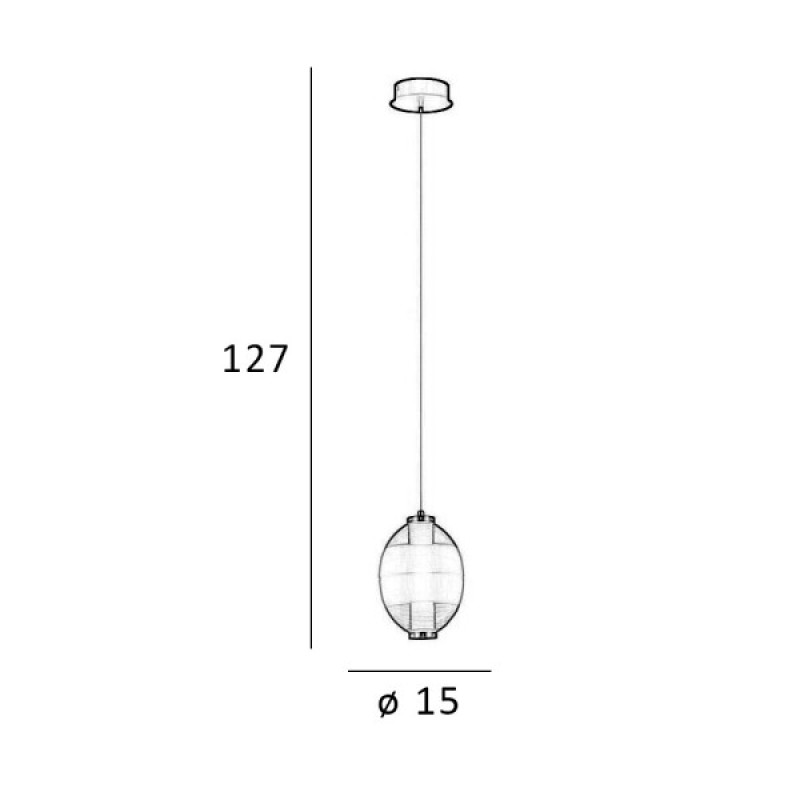 Підвісний світильник, люстра Italux PND-45372-1-WH-CL Rinot LED 1x8W 3000K 500Lm IP20 чорний