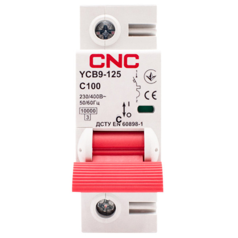Автоматический выключатель CNC YCB9-125 1Р 100А 10kA C