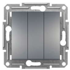 Трехклавишный выключатель Schneider Electric Asfora EPH2100162 (сталь)