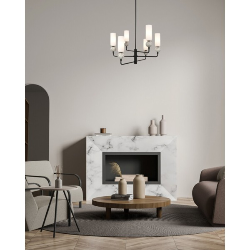 Люстра Italux PND-95331-6-BK Santos G9 6x40W IP20 черная