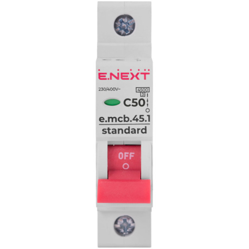 Модульный автоматический выключатель E.NEXT e.mcb.stand.45.1.C50