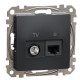 Конечная TV-розетка Schneider Electric Sedna Design & Elements + RJ45 кат. 6 UTP черная SDD114469T