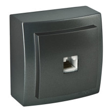Розетка Nilson Themis антрацит компьютерная CAT5e RJ45 ( 26161044 )